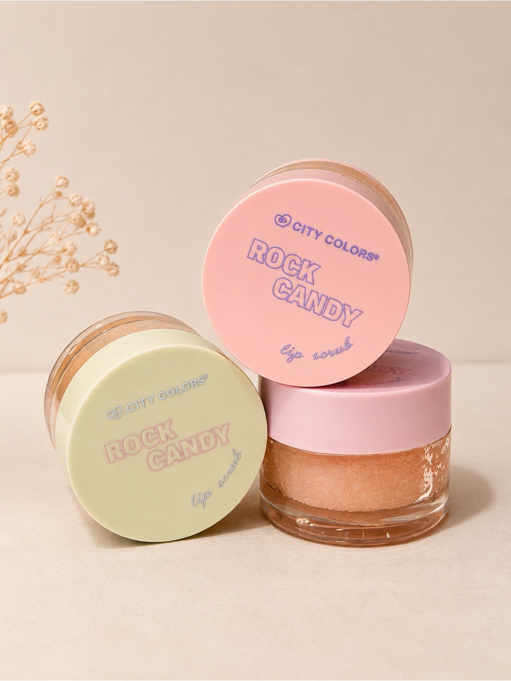 City Color Rock Candy Lip Scrub Set Pastel Exfoliating Lip Care Trio